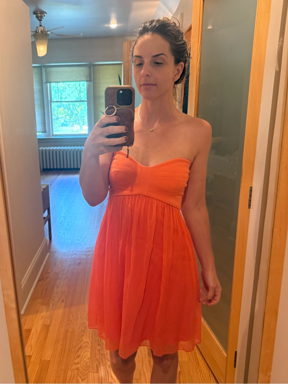 Diane Von Furstenberg Coral Asti Strapless Chiffon Dress